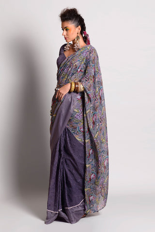 Rishi & Vibhuti-Jupitar Tropical Print Saree-INDIASPOPUP.COM