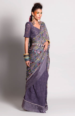 Rishi & Vibhuti-Jupitar Tropical Print Saree-INDIASPOPUP.COM