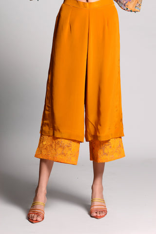 Rishi & Vibhuti-Ochre Printed Kurta Set-INDIASPOPUP.COM