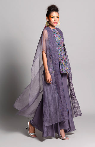 Rishi & Vibhuti-Jupitar Peplum Cape Set-INDIASPOPUP.COM