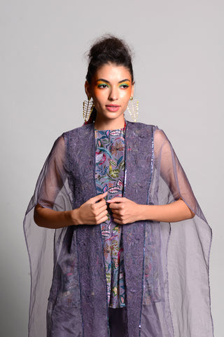 Rishi & Vibhuti-Jupitar Peplum Cape Set-INDIASPOPUP.COM