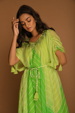 K-Anshika-Lime Green Kaftan Tunic-INDIASPOPUP.COM