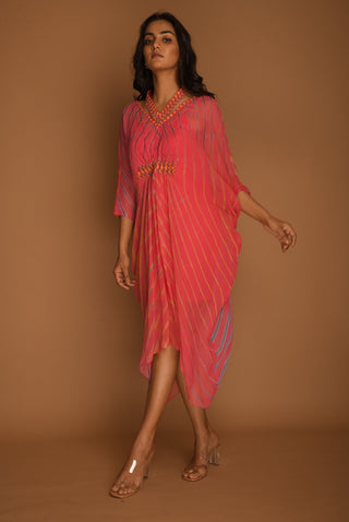 K-Anshika-Pink Embellished Kaftan Tunic-INDIASPOPUP.COM