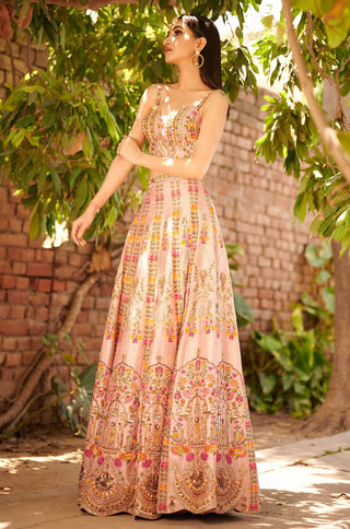 Aman Takyar-Onion Pink Embroidered Lehenga Set-INDIASPOPUP.COM