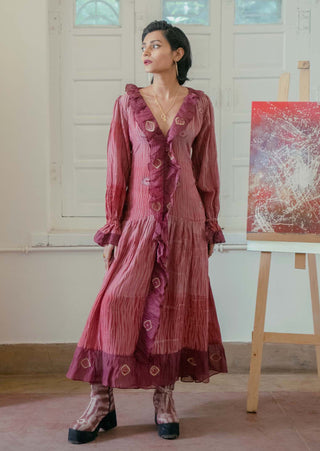 The Loom Art-Rosewood Hibiscus Dress-INDIASPOPUP.COM