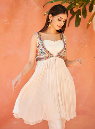 Aman Takyar-Ivory Embroidered Shrug With Ivory Bustier And Dhoti-INDIASPOPUP.COM