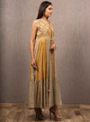 Gazal Mishra-Yellow & Gray Cape Dress-INDIASPOPUP.COM