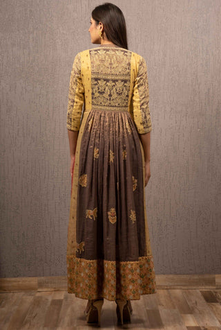 Gazal Mishra-Yellow Gather Dress-INDIASPOPUP.COM