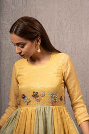 Gazal Mishra-Yellow Knee Length Dress-INDIASPOPUP.COM
