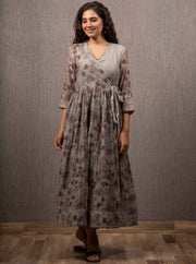 Gazal Mishra-Grey Angrakha Dress-INDIASPOPUP.COM