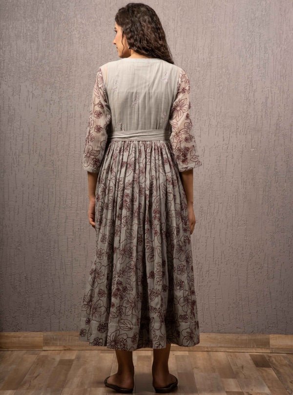 Gazal Mishra-Grey Angrakha Dress-INDIASPOPUP.COM
