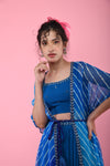 K-Anshika-Blue Leheriya Jacket Set-INDIASPOPUP.COM