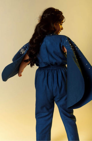 Littleens-Sapphire Blue Jumpsuit-INDIASPOPUP.COM