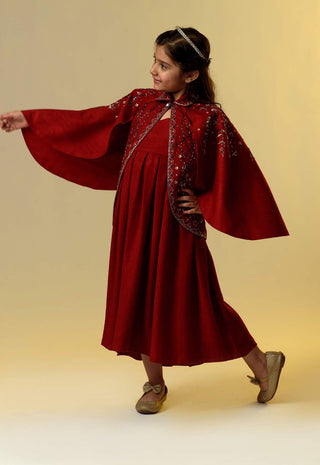 Littleens-Red Jacket With Dress-INDIASPOPUP.COM