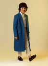 Littleens-Sapphire Blue Long Coat-INDIASPOPUP.COM