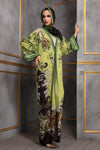 Rajdeep Ranawat-Lime Kimono Dress With Stole-INDIASPOPUP.COM