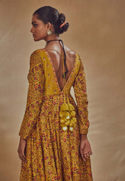 Drishti & Zahabia-Yellow Embroidered Anarkali Set-INDIASPOPUP.COM