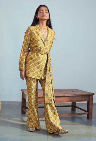 Drishti & Zahabia-Green Blazer With Pants-INDIASPOPUP.COM