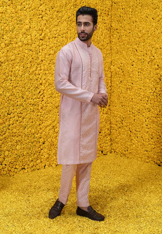 Mahima Mahajan-Ahil Blush Kurta With Chudidar-INDIASPOPUP.COM