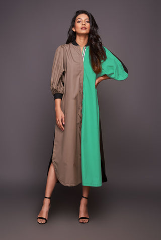 Deepika Arora-Color Block Long Shirt Dress-INDIASPOPUP.COM