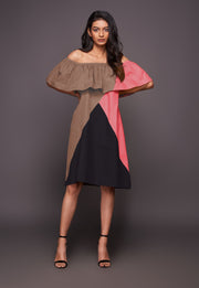Deepika Arora-Multicolor Off-Shoulder Dress-INDIASPOPUP.COM