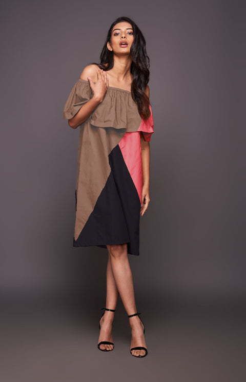 Deepika Arora-Multicolor Off-Shoulder Dress-INDIASPOPUP.COM