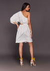 Deepika Arora-White One Shoulder Short Dress-INDIASPOPUP.COM