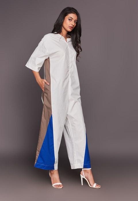 Deepika Arora-Color Block Relaxed Fit Jumpsuit-INDIASPOPUP.COM