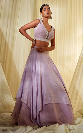 Disha Muchhala-Lilac Lehenga Set-INDIASPOPUP.COM