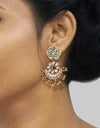 Tizora-Gold Pachi Kundan Earrings-INDIASPOPUP.COM