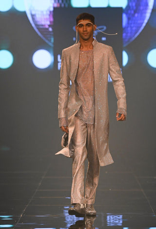 Itrh Men-Periwrinkle Embellished Sherwani And Pant Set-INDIASPOPUP.COM