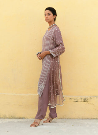 Chamee And Palak-Enna Brown Embroidered Kurta Set-INDIASPOPUP.COM