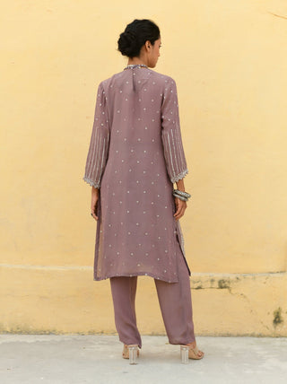 Chamee And Palak-Enna Brown Embroidered Kurta Set-INDIASPOPUP.COM