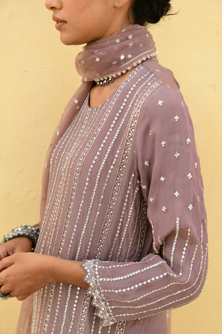 Chamee And Palak-Enna Brown Embroidered Kurta Set-INDIASPOPUP.COM