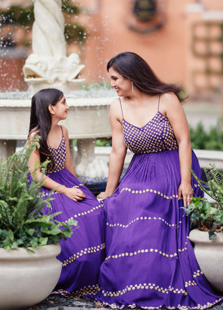 Ease-Mothers Day Purple Anarkali Set-INDIASPOPUP.COM