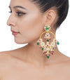 Preeti Mohan-Gold Plated Pink And Green Kundan-INDIASPOPUP.COM