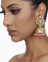 Pink Sabrina Kundan Jhumka