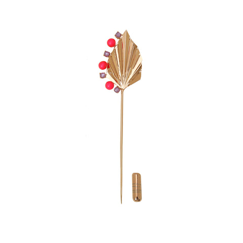 Esme-Una Lapel Pin With Swarovski Rounds-INDIASPOPUP.COM