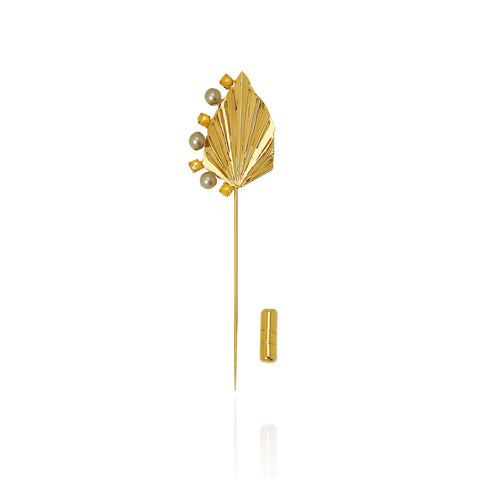 Esme-Una Lapel Pin With Swarovski Rounds-INDIASPOPUP.COM