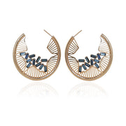 Esme-Lynn Hoop Earrings With Swarovski Baguettes-INDIASPOPUP.COM
