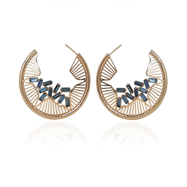 Esme-Lynn Hoop Earrings With Swarovski Baguettes-INDIASPOPUP.COM