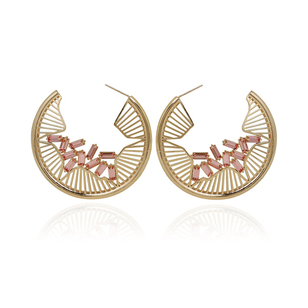 Esme-Lynn Hoop Earrings With Swarovski Baguettes-INDIASPOPUP.COM