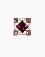 Esme-Purple & Gold Quadrille Earring-INDIASPOPUP.COM