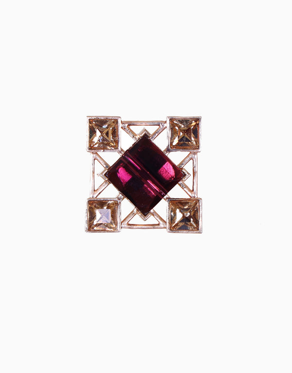 Esme-Purple & Gold Quadrille Earring-INDIASPOPUP.COM