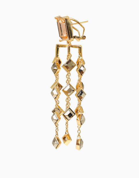 Esme-Pink Gold & Metallic Grey Kathak Earring-INDIASPOPUP.COM