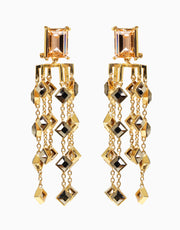 Esme-Pink Gold & Metallic Grey Kathak Earring-INDIASPOPUP.COM
