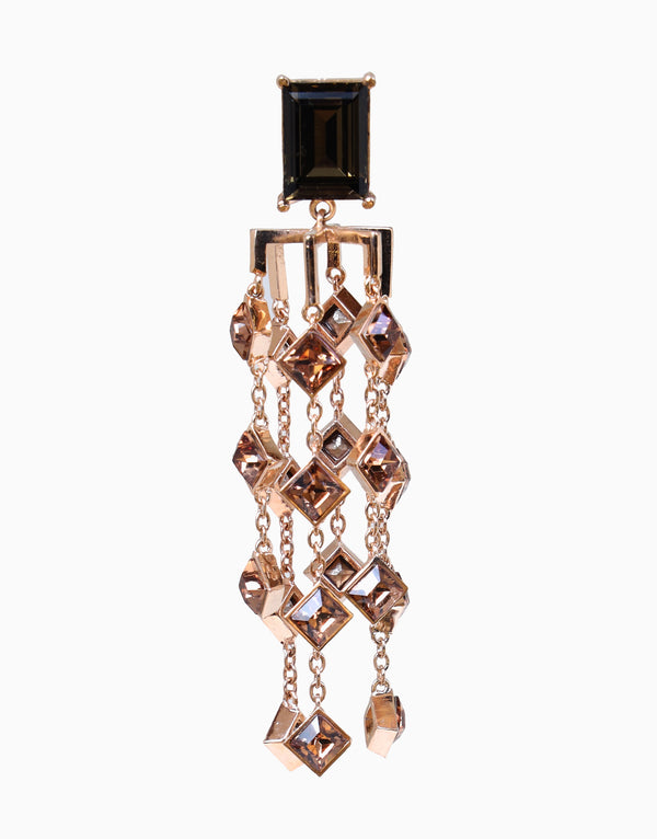 Esme-Smoky Quartz & Gold Kathak Earring-INDIASPOPUP.COM