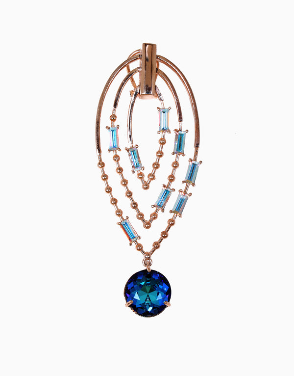 Esme-White & Blue Yoruba Earring-INDIASPOPUP.COM