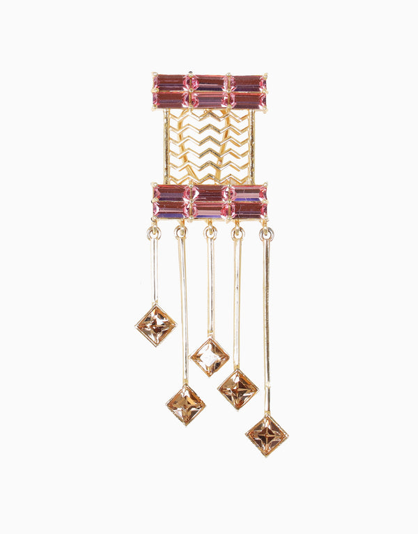 Esme-Pink & Gold Cancan Earring-INDIASPOPUP.COM