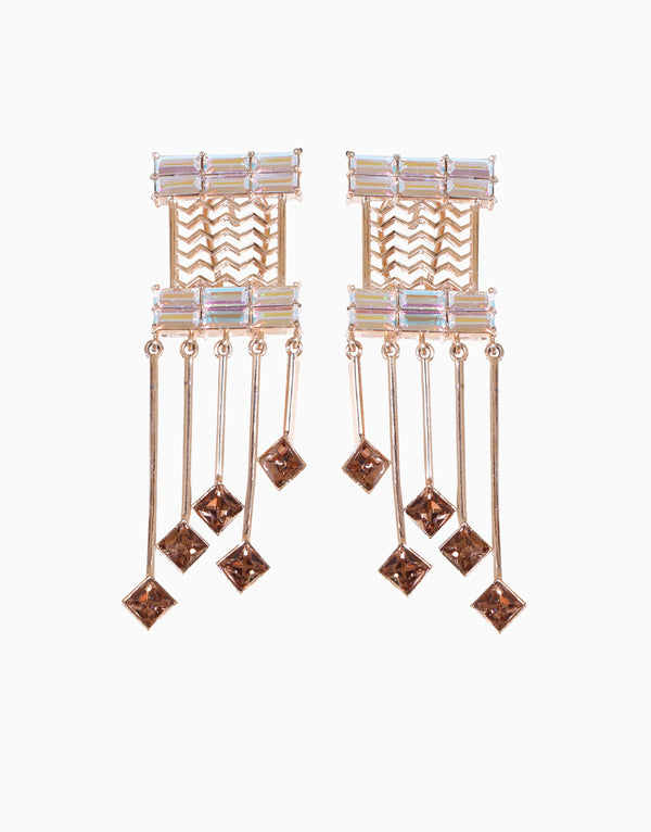 Esme-White With Gold Cancan Earring-INDIASPOPUP.COM